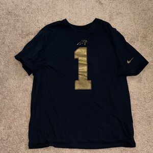 Nike Cam Newton Black Tee with Gold Number 1